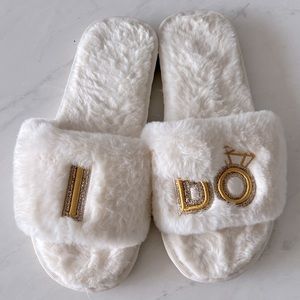I Do Bride wedding day slippers - bridal - wedding - bride to be gift